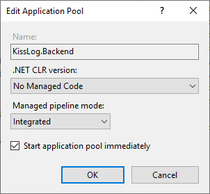 KissLog.Backend Application Pool
