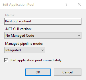 KissLog.Frontend Application Pool