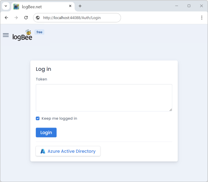 logBee.Frontend Azure Active Directory login option